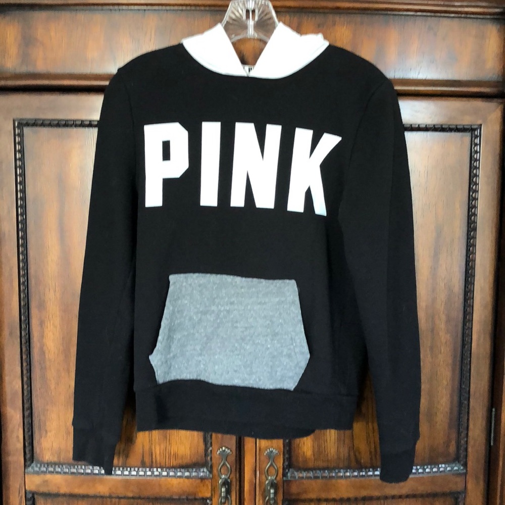 VS Pink Black and White Hoodie Sweatshirt Size XS